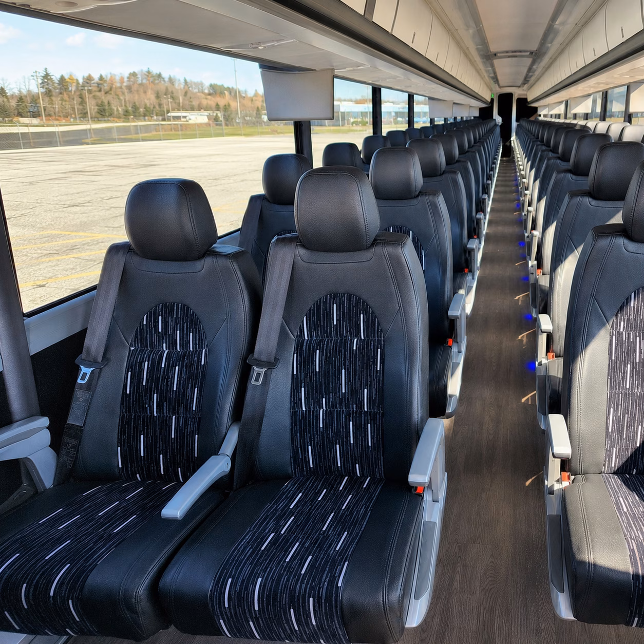56 passenger charter bus interior