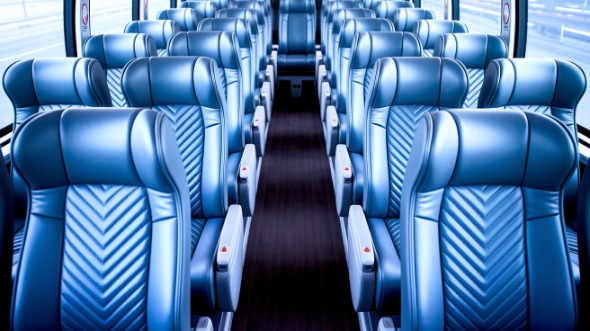 56 passenger charter bus interior view